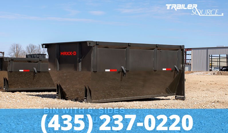 KSL 7x14 Maxx-D ROX Roll Off Dumpster w/ 3 Bins Package Bumper 14K Roll Off Trailer-Bin Package