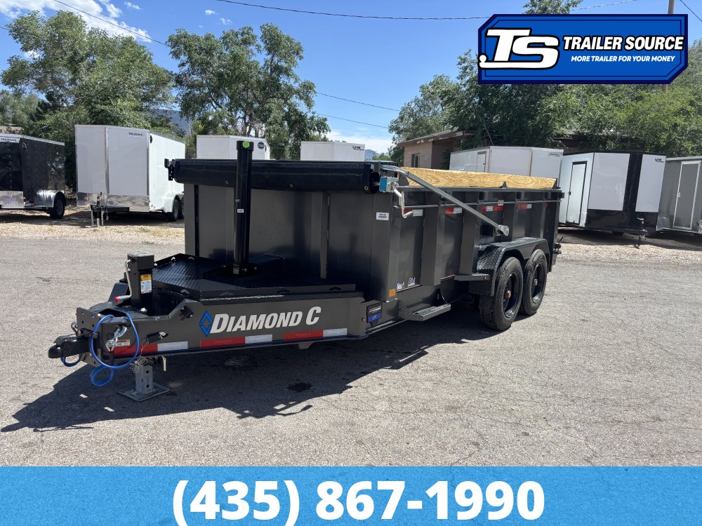 7x14 Diamond C LPT 208 Dump Trailer - 32" Sides - 18K GVWR - 18 Ply Tires, Board Brackets, Long Arm Tarp