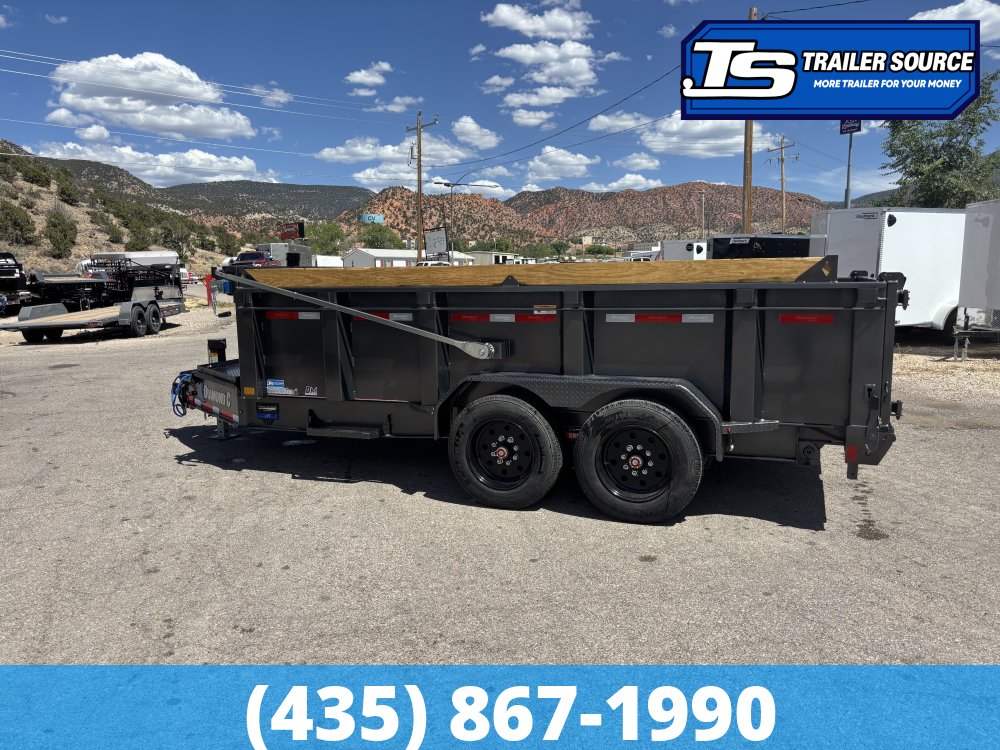 7x14 Diamond C LPT 208 Dump Trailer - 32" Sides - 18K GVWR - 18 Ply Tires, Board Brackets, Long Arm Tarp