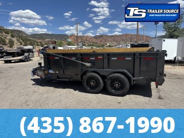 7x14 Diamond C LPT 208 Dump Trailer - 32" Sides - 18K GVWR - 18 Ply Tires, Board Brackets, Long Arm Tarp