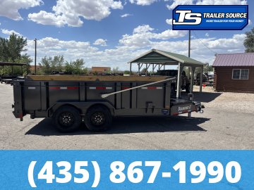 7x14 Diamond C LPT 208 Dump Trailer - 32" Sides - 18K GVWR - 18 Ply Tires, Board Brackets, Long Arm Tarp