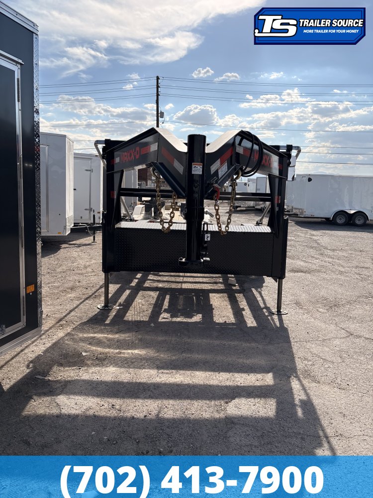 Maxx-D ROX Gooseneck 7x14 ft Roll Off Trailer 17.5K GVWR Electric Tarp, Hydraulic Jack(s)