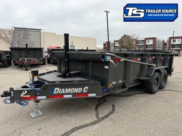 7x16 Diamond C LPT 207 Dump Trailer - 32" Sides - 15.5K GVWR - 14 Ply Tires, Long Arm Tarp