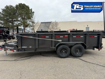 7x16 Diamond C LPT 207 Dump Trailer - 32" Sides - 15.5K GVWR - 14 Ply Tires, Long Arm Tarp