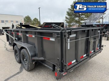 7x16 Diamond C LPT 207 Dump Trailer - 32" Sides - 15.5K GVWR - 14 Ply Tires, Long Arm Tarp