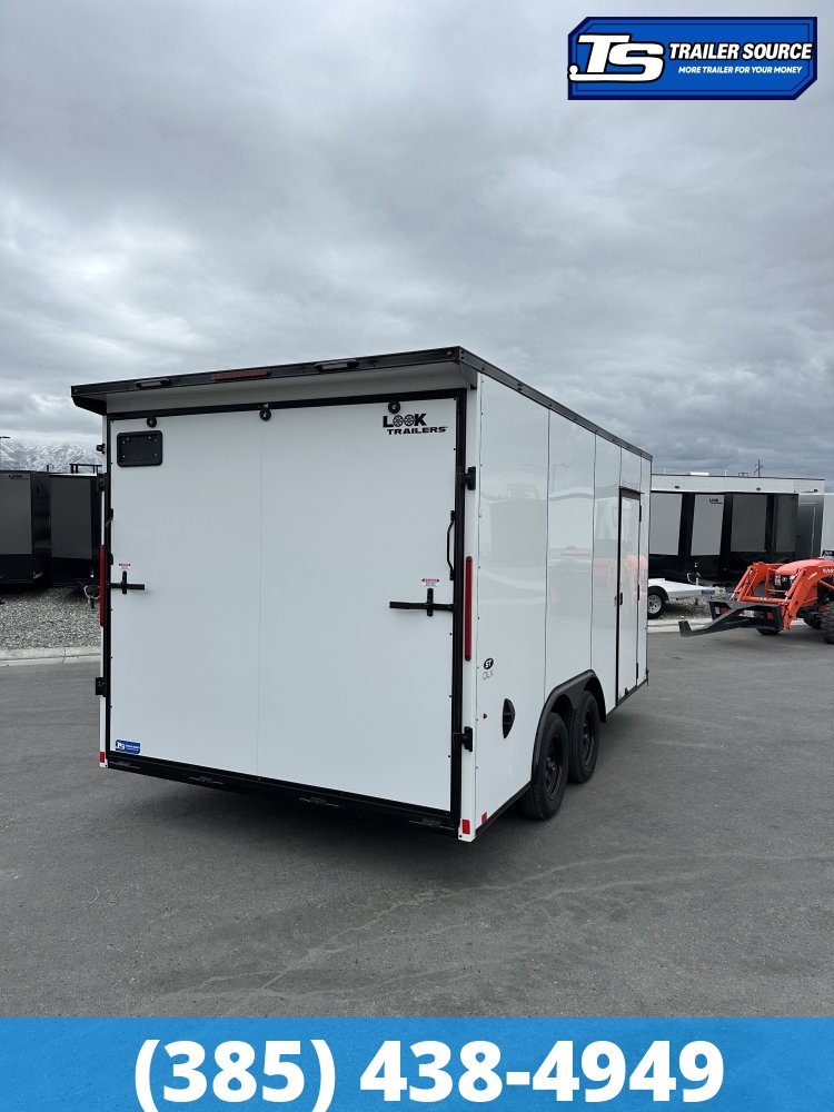 8.5x16 Look ST DLX Enclosed Cargo Trailer - 7'0" Interior - 7K GVWR - .080 PolyCor, Black Out Package, Rear Spoiler w/ Load Lights