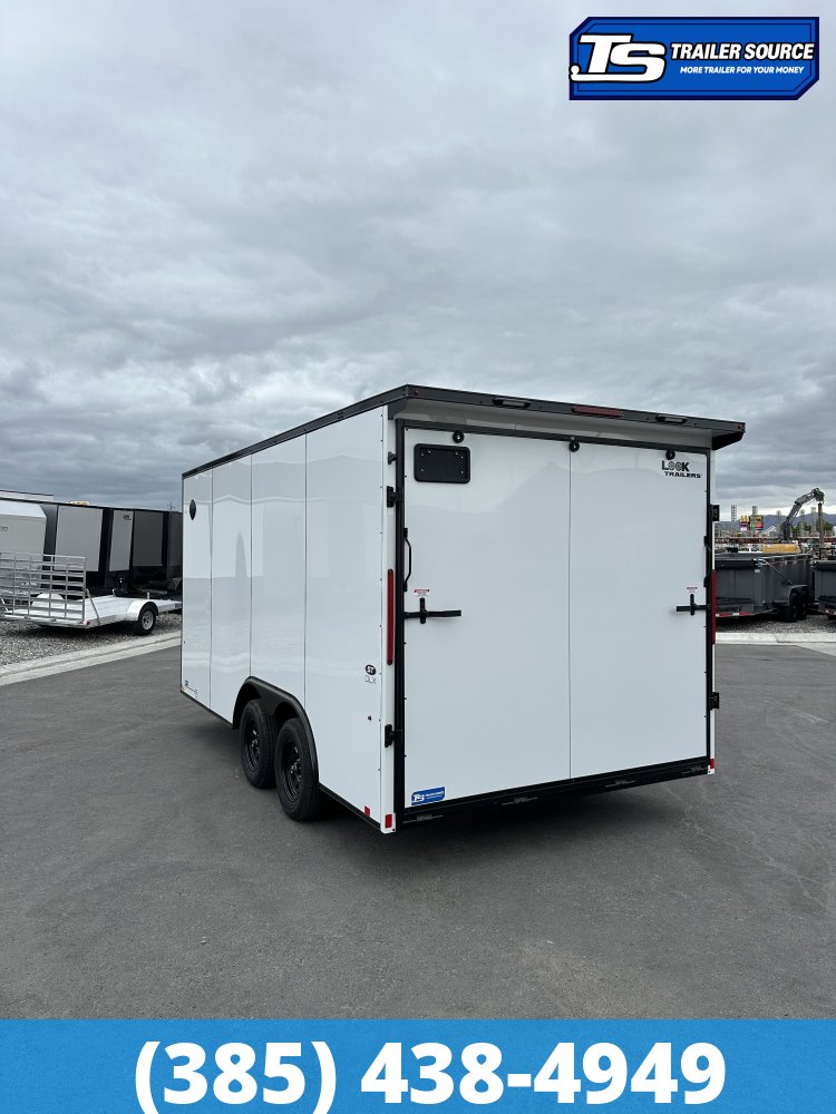 8.5x16 Look ST DLX Enclosed Cargo Trailer - 7'0" Interior - 7K GVWR - .080 PolyCor, Black Out Package, Rear Spoiler w/ Load Lights