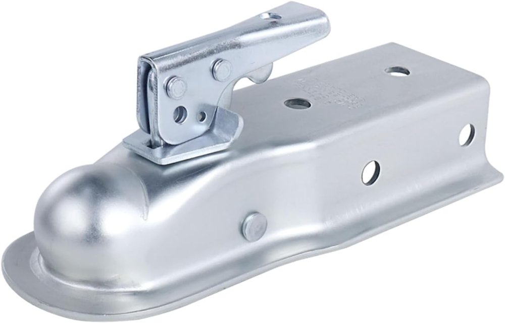 Ram Coupler, 2" Ball, Stamped, Straight Tongue, 3,500 Lbs Capacity, 3" Channel, Zinc Plated