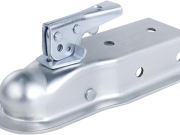 Ram Coupler, 2" Ball, Stamped, Straight Tongue, 3,500 Lbs Capacity, 3" Channel, Zinc Plated