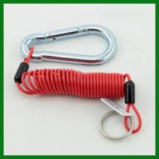 Zip 6' Coiled Breakaway Cable w/Split Ring and Carabiner Clip