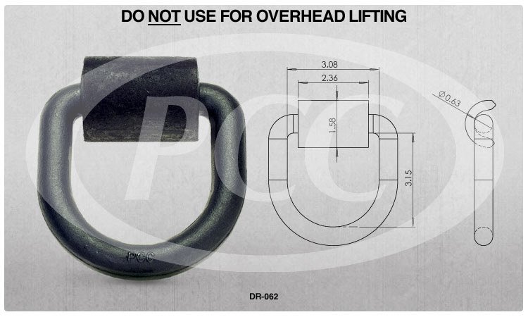 HEAVY DUTY WELD-ON D RING 5/8"