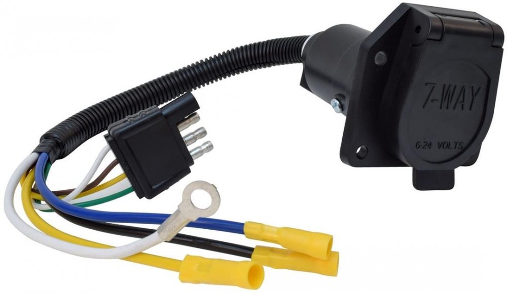 4 Flat To 7 Way Round Adapter