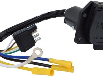 4 Flat To 7 Way Round Adapter With 3 Wire