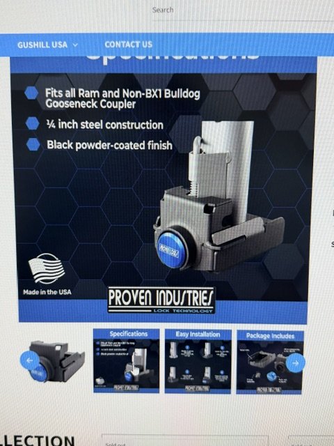 Proven Industries GRB-78 Ram Round Or Square Gooseneck Coupler