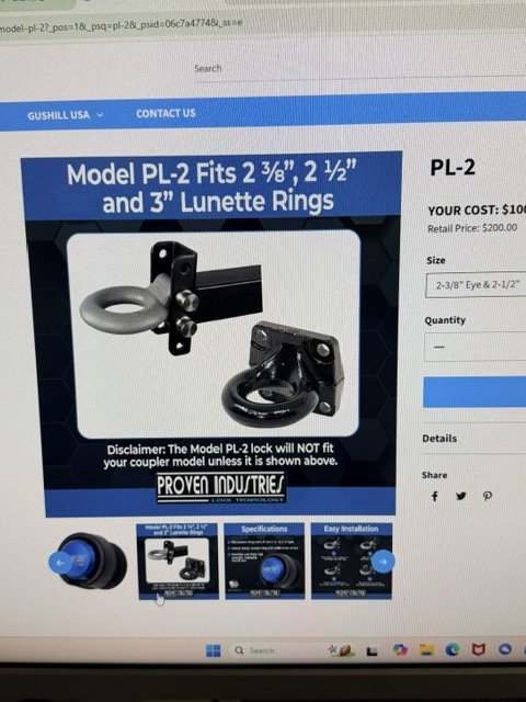 Proven Industries PL-2 2-3/8''-2-1/2'' Lunette Ring