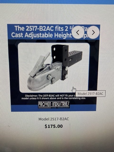 Proven Industries 2517-B2AC Ram Cast Adjustable Height Coupler