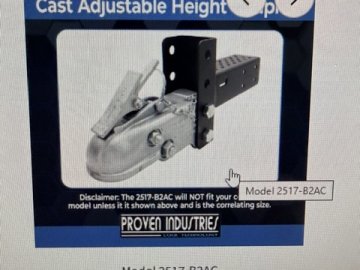 Proven Industries 2517-B2AC Ram Cast Adjustable Height Coupler