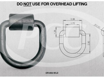 HEAVY DUTY WELD-ON D RING 1/2"