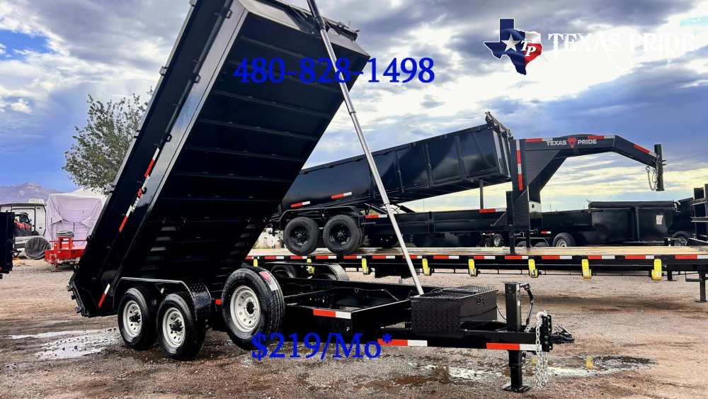 2026 Texas Pride 7x16x2 16k Bumper Pull Dump Trailer