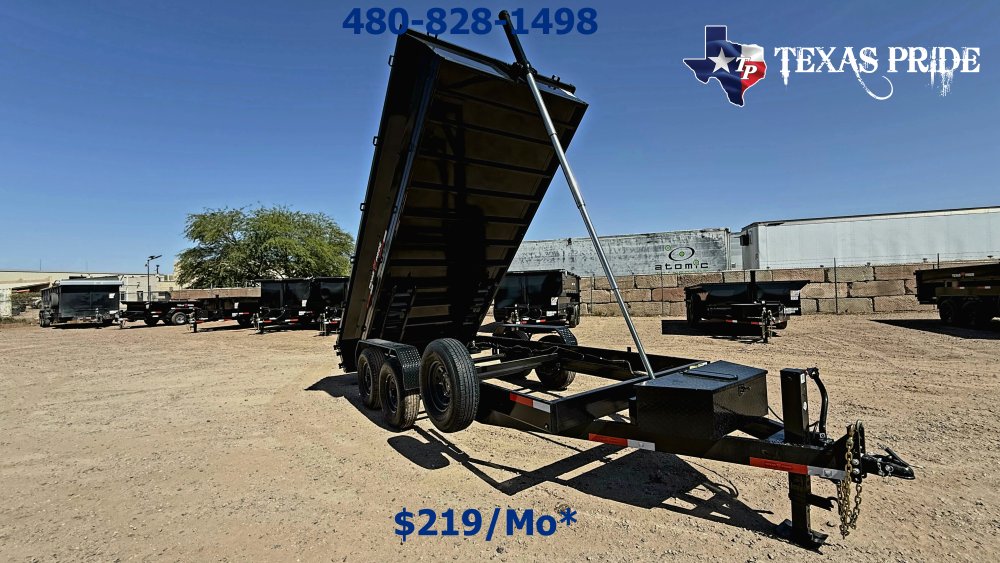 2026 Texas Pride 7x16x2 16k Bumper Pull Dump Trailer