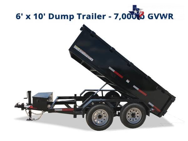 2025 Texas Pride 6X10X2 Bumper Pull Dump Trailer
