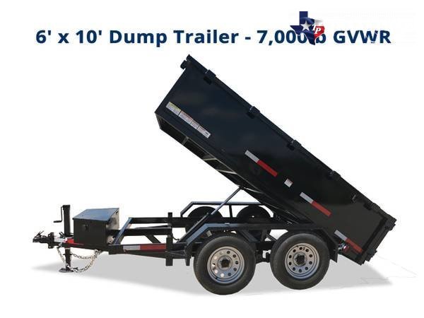 2025 Texas Pride 6X10X2 Bumper Pull Dump Trailer (Tarp)