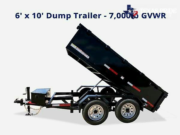 2025 Texas Pride 6X10X2 Bumper Pull Dump Trailer (Tarp)