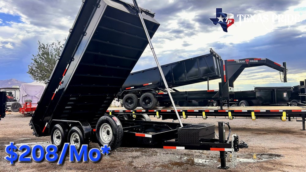 2026 Texas Pride 7x16x2 16k Bumper Pull Dump Trailer