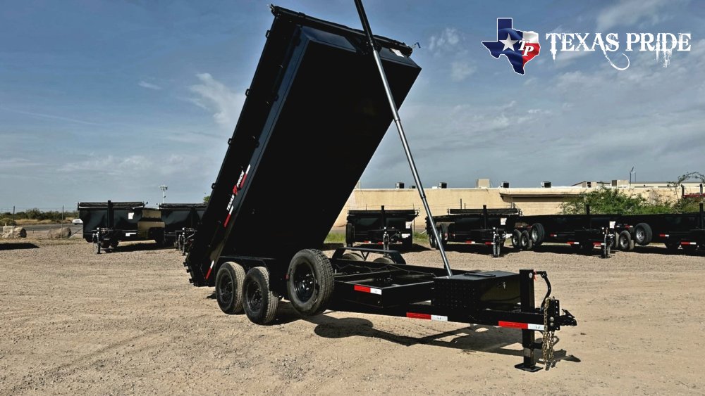 7x16x2 14K Bumper Pull Dump Trailer Texas Pride