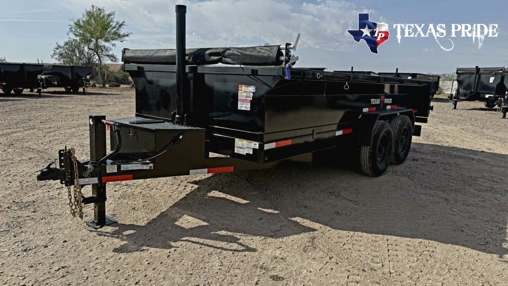 7x16x2 14K Bumper Pull Dump Trailer Texas Pride