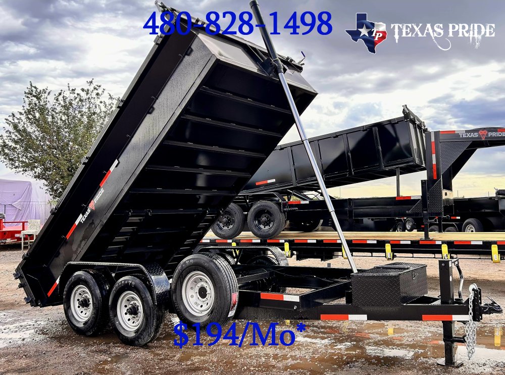 2026 Texas Pride 7x14x2 16k Bumper Pull Dump Trailer