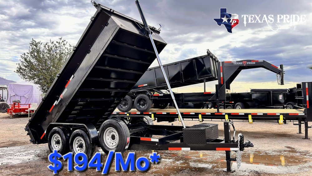 Texas Pride 7x14x2 16k Bumper Pull Dump Trailer