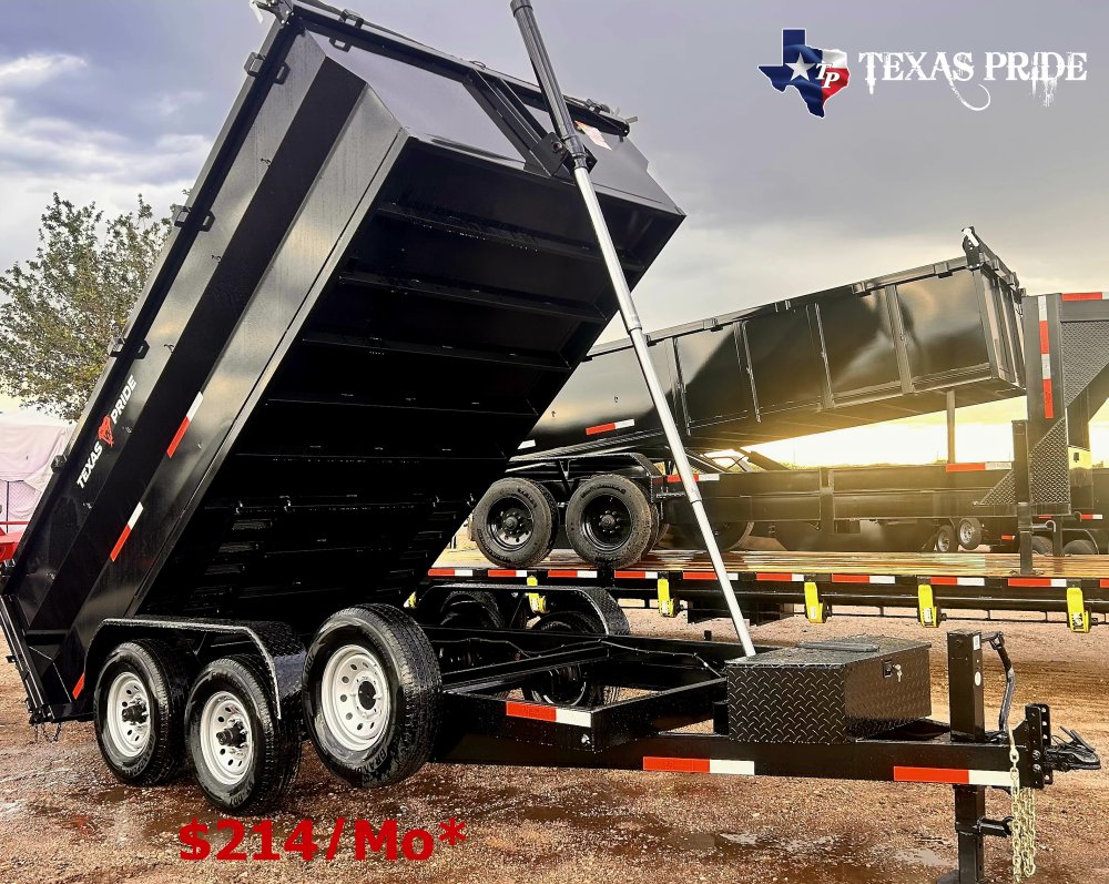 2026 Texas Pride 7x14x3 16k Bumper Pull Dump Trailer