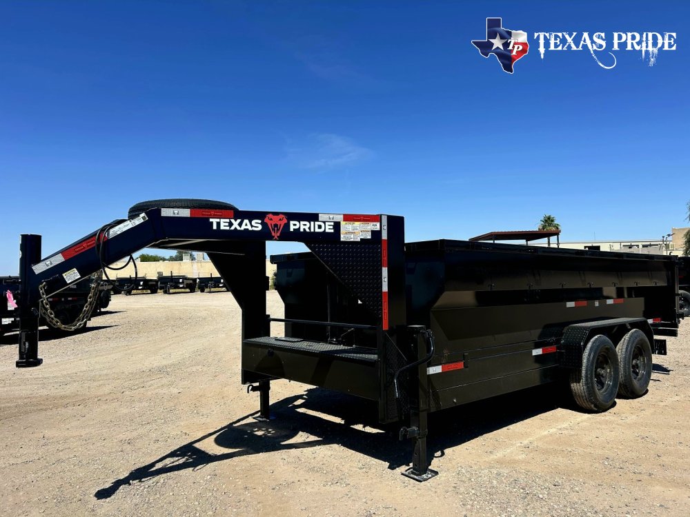 2026 7x16x3 16k Gooseneck Dump Trailer Texas Pride