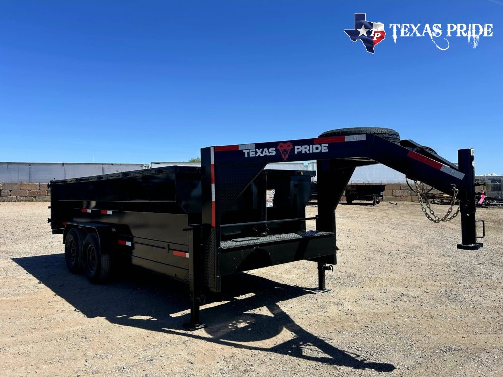 2026 7x16x3 16k Gooseneck Dump Trailer Texas Pride