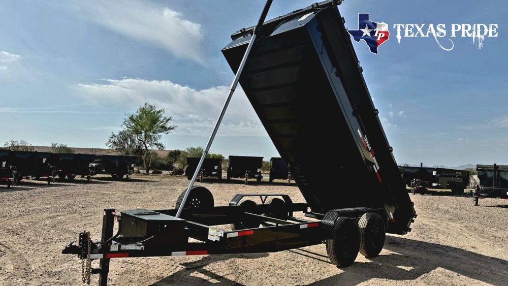 7x16x2 14K Bumper Pull Dump Trailer Texas Pride