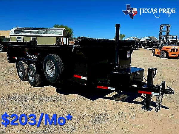2025 Texas Pride 7x16x2 14K Bumper Pull Dump Trailer