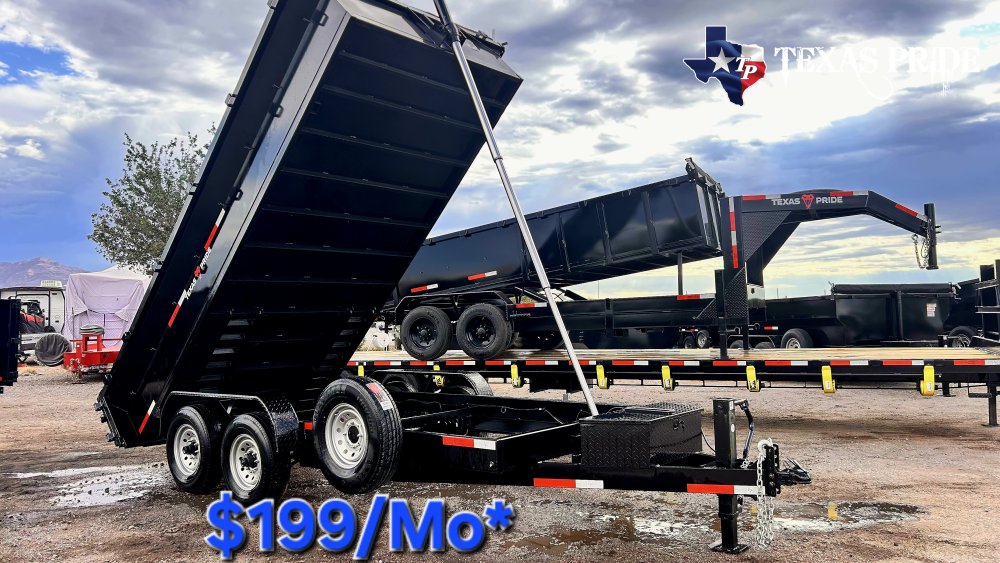 Texas Pride 7x16x2 14K Bumper Pull Dump Trailer