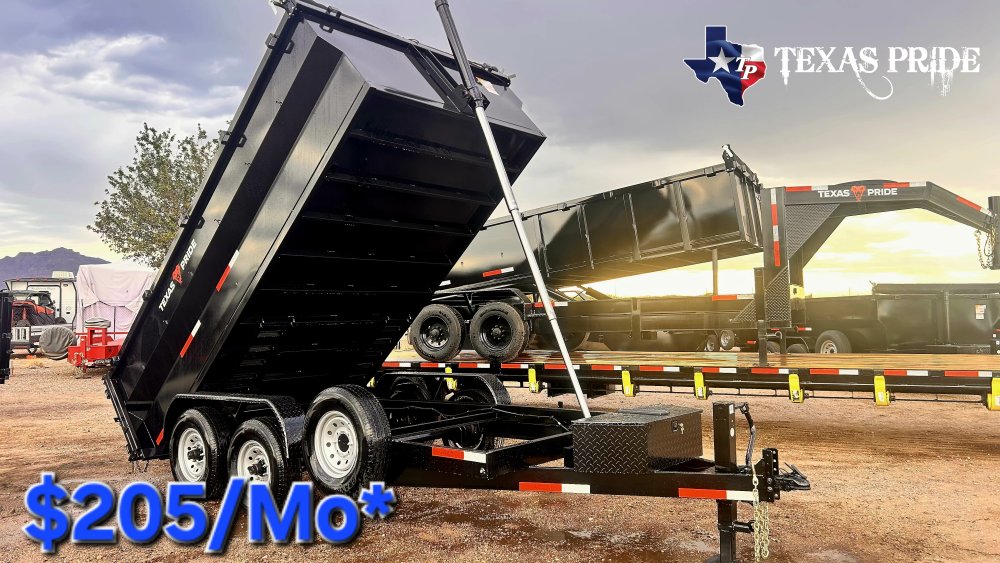 2026 Texas Pride 7x14x3 16k Bumper Pull Dump Trailer