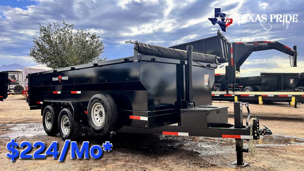 Texas Pride 7x16x4 16K Bumper Pull Dump Trailer