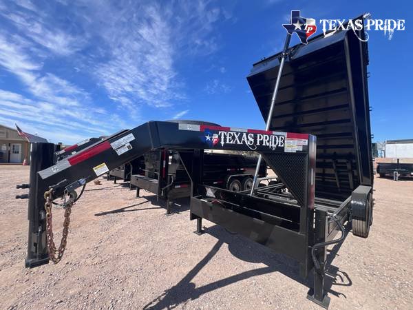 7x16x3 20K Gooseneck TEXAS PRIDE DUMP