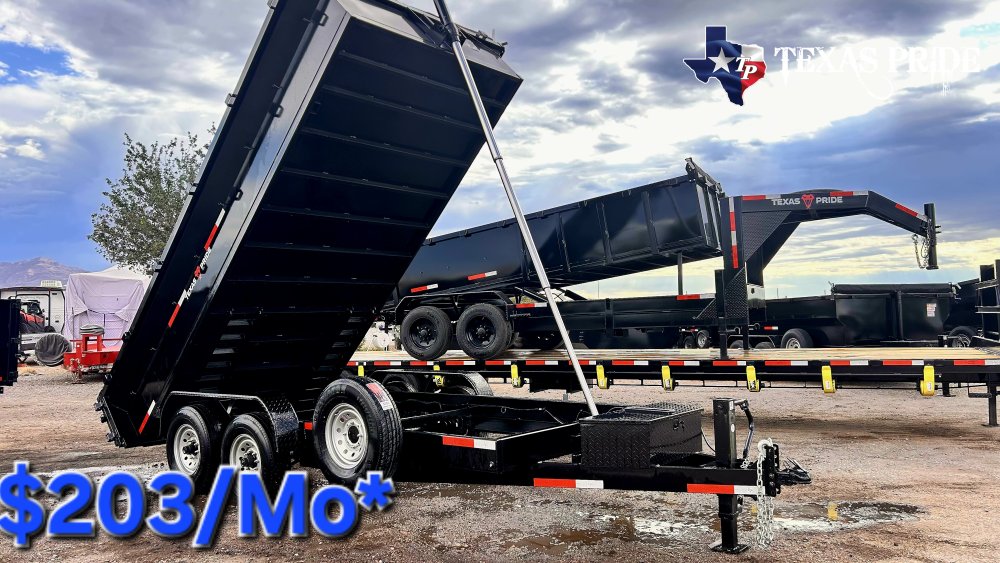 Texas Pride 7x16x2 14K Bumper Pull Dump Trailer