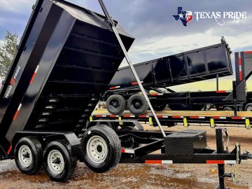 Used 2025 Texas Pride 7X12X3 14K Bumper Pull Dump Trailer /With Tarp, Ramps, & Spare