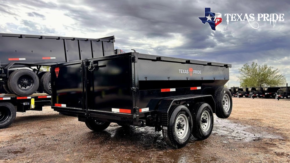 Used 2025 Texas Pride 7X12X3 14K Bumper Pull Dump Trailer /With Tarp, Ramps, & Spare