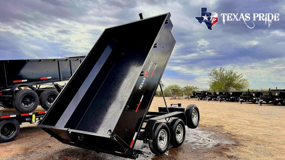 Used 2025 Texas Pride 7X12X3 14K Bumper Pull Dump Trailer /With Tarp, Ramps, & Spare