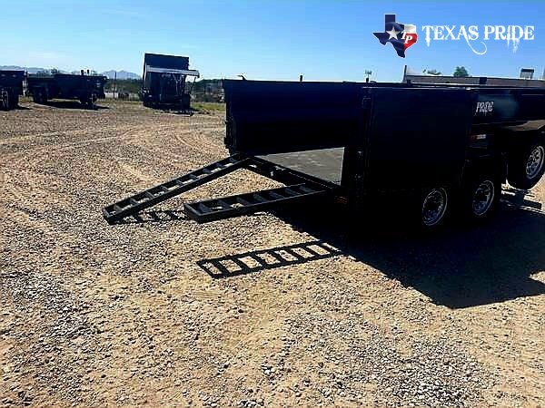 Used 2025 Texas Pride 7X12X3 14K Bumper Pull Dump Trailer /With Tarp, Ramps, & Spare