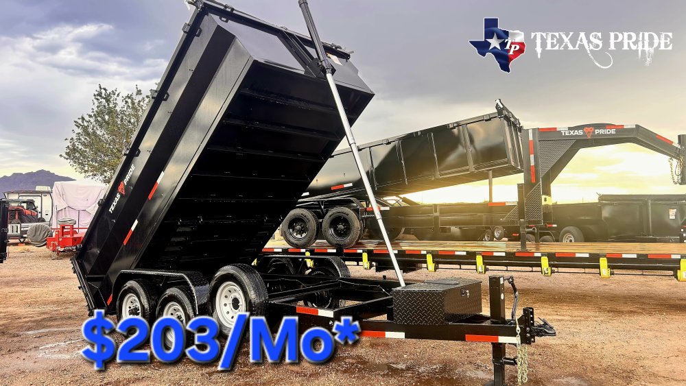 2026 Texas Pride 7x14x3 16k Bumper Pull Dump Trailer