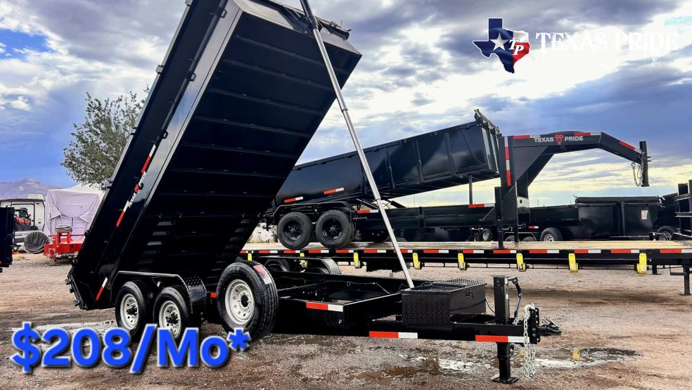 2026 Texas Pride 7x16x2 16k Bumper Pull Dump Trailer