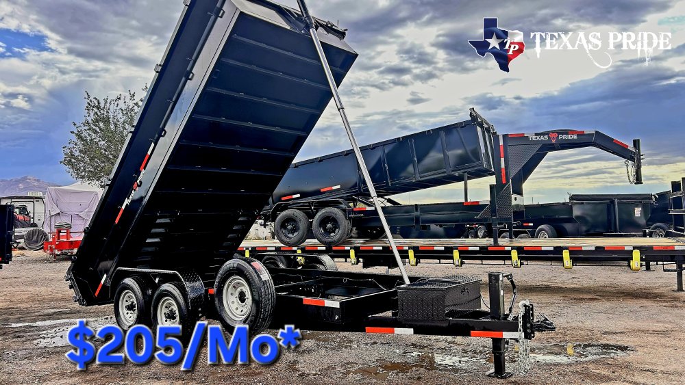 2026 Texas Pride 7x16x2 16k Bumper Pull Dump Trailer