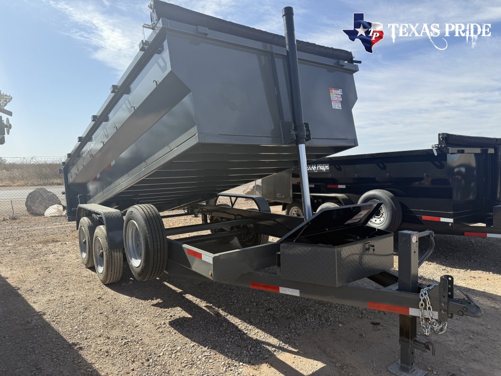 2025 Texas Pride 7x16x3 18k Bumper Pull Dump Trailer (Gray)